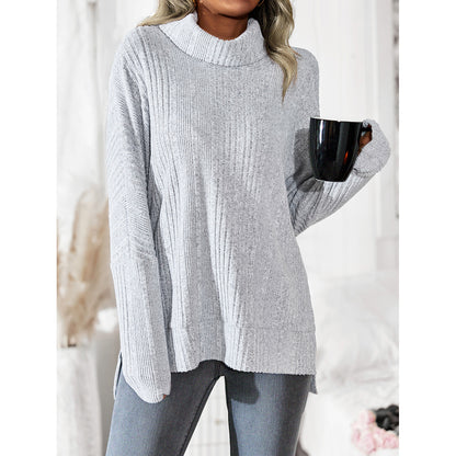 Women's Fashion Casual Turtleneck Fleece Knitted Long-sleeved Top | Nowena